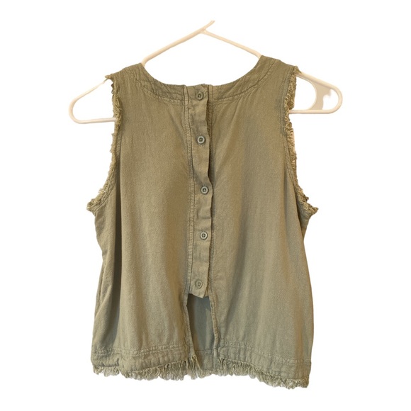 Thread + Supply sleeveless casual shirt with fringe and buttons in back size XS - Picture 2 of 8